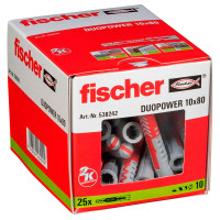 Fischer DuoPower 10x80mm Dybel (Universal) 25 stk
