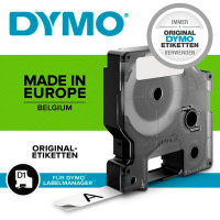 Dymo D1 tape 12mm - Rød på hvit tape - 7m (Original)