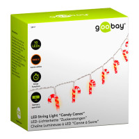 LED Innendørs Lyskjede m/timer 10 LED (Sukker stang) Goobay