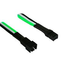 Forlengerkabe3-pin - 30cm (Molex) Grønn/Hvit/Svart - Nanoxia