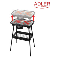 Elektrisk grill m/avtakbar bordgrill (2000W) Adler