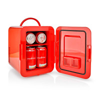 Minikjøleskap m/håndtak - 4 liter (12/230V) Rød - Nedis