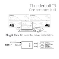 Club3D Thunderbolt 3 til 2xDisplayport - 4K (Dual monitor)