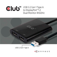 Club3D USB grafikkkort til 2xDisplayPort - 4K (Dual monitor)