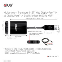 Club3D DisplayPort til 2xDisplayPort - 4K (dobbel skjerm)