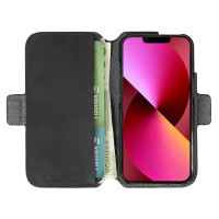 iPhone 13 Flip-cover skinn (Wallet) Svart - Krusell