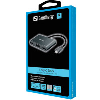 Sandberg USB-C Dock 4K - 100W PD (2xHDMI/VGA/USB-C/USB-A)