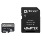 Micro SDXC kort 128GB V10 m/adapter (UHS-I) Platinet