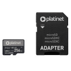 Micro SDXC kort 256GB V10 m/adapter (UHS-I) Platinet
