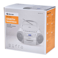 DAB+ Boombox (CD/Kassett/FM) Hvit - Denver TDC-280