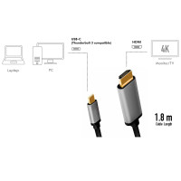 USB-C til HDMI kabel - 1,8m (4K/60Hz) Logilink