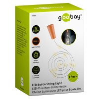 LED lyskjede for flaske m/timer (10 LED) Goobay - 3-Pak