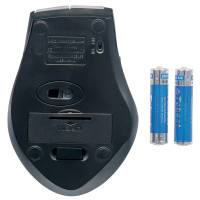 USB Trådløs Mus m/5 knapper (1600 dpi) Svart/Grå - Manhattan