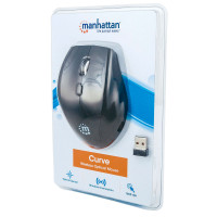 USB Trådløs Mus m/5 knapper (1600 dpi) Svart - Manhattan
