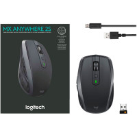 Logitech MX Anywhere 2S USB/Bluetooth Mus (laser) Grafitt