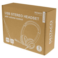 Headset (m/mikrofon) Svart - Deltaco Office
