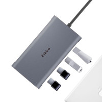 Zikko USB-C Dock 11-i-1 (HDMI/RJ45/USB-A/USB-C/VGA/SD)