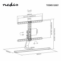 TV-bordstativ 37-75tm (40kg) Full Motion - Nedis