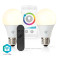 Nedis SmartLife Dimbar LED pære E27 - 9W (60W) RGB - 2pk