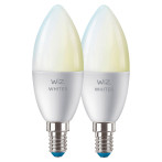 WiZ WiFi Kerte LED pære E14 - 4,9W (40W) Hvit - 2-Pack