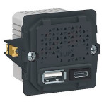 LK Fuga dobbelt 5V USB A+C lader (1 modul) u/dekk.