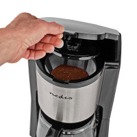 Kaffemaskin Rustfritt - 10 kopper (1,25 liter) Svart- Nedis