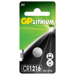 GP CR1216 knappcellebatteri 3V (litium) 1-pak