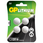 GP CR2016 knapcelle batterier 3V (Lithium) 4-Pack