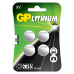 GP CR2025 knappcellebatterier 3V (litium) 4-pak