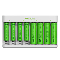 GP ReCyko Econ USB lader (m/4xAA/4xAAA batterier)