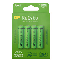 GP ReCyko oppladbare AA-batterier (1300mAh) 4-pak