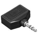 Hama Minijack Adapter (1x3,5mm Han/2x3,5mm Hun) Sort
