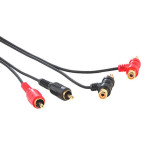 Hama Phono-kabel m/skjult passasje 1,5m (2xPhono/2xPhono)