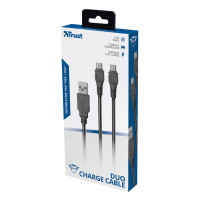 Trust GXT 222 DUO Charge Cable PS4 - 3,5m (USB-A/2xUSB-C)