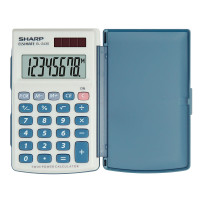 Sharp EL-243S Kalkulator m/solcelle (8 siffer) Hvit/Blå