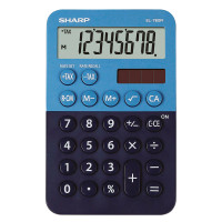 Sharp EL-760R Kalkulator m/solcelle (8 siffer) Blå