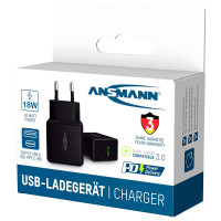 Ansmann HC218PD USB Lader 18W (USB-A/USB-C) Svart