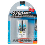 Ansmann oppladbare AA-batterier (2700mAh) 2-pak
