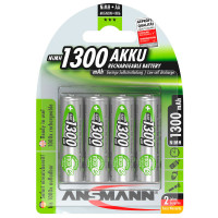 Ansmann oppladbare AA-batterier (1300mAh) 4-pak