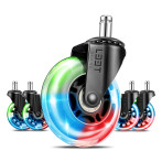 L33T Universal 3tm gummihjul for Gamingstole (RGB) 5-pak