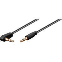 Minijack kabel m/vinkel - 3m (3,5mm/3,5mm) Goobay