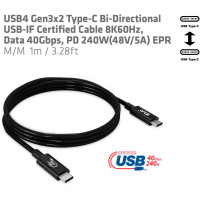 Club 3D USB-C Kabel 240W 8K - 1m (40Gbps)