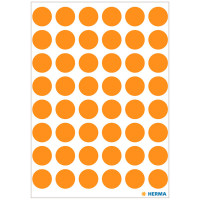 Herma Runde Etiketter - Neon Orange (ø13mm) 240 stk
