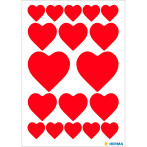 Herma Decor Stickers m/Røde hjerter - 3 ark