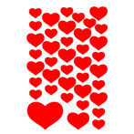 Herma Decor Stickers m/Små røde hjerter - 3 ark