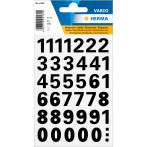 Herma Stickers m/Nummer 0-9 - Svart (15mm) 1 ark