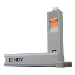 Lindy USB-C Port Blocker m/monteringsnøkkel (4 stk) Oransje