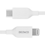 Deltaco USB-C til Ligtning Kabel - 1m (MFi) Hvit