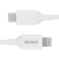 Deltaco USB-C til Ligtning Kabel - 1m (MFi) Hvit