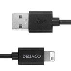 Deltaco USB-A til Lightning Kabel - 1m (MFi) Svart